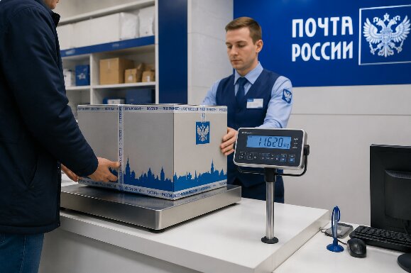 Контрольное взвешивание крупногабаритной посылки перед отправкой Контрольное взвешивание крупногабаритной посылки перед отправкой